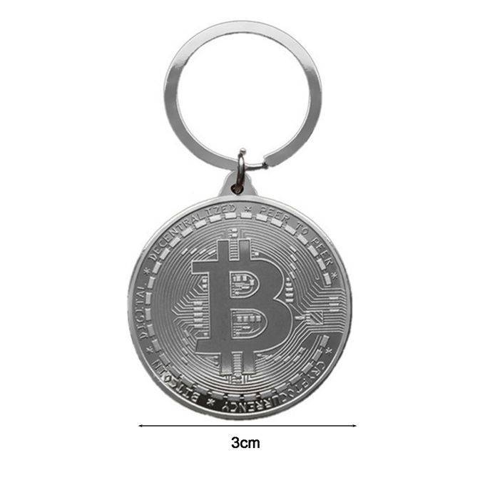 Key Holder Bitcoin Pattern Pendant Jewelry-Golden