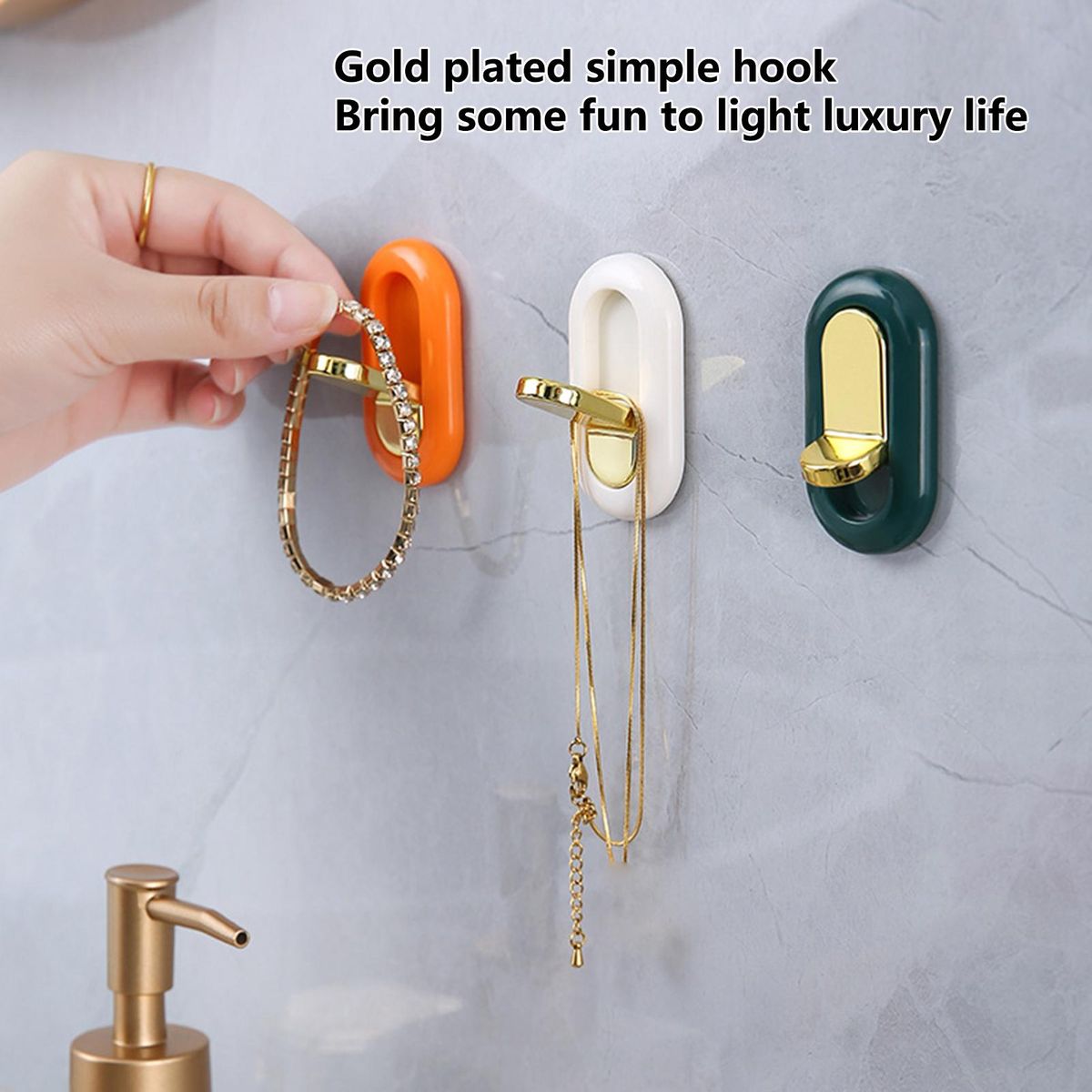 3Pcs Wall Hook Traceless Mounting Hallway Hat Scarf Keychain Hanging Hook Mix Color