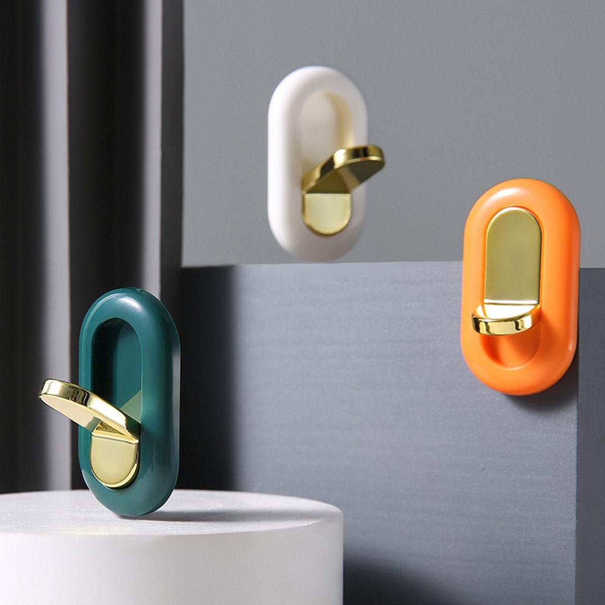 3Pcs Wall Hook Traceless Mounting Hallway Hat Scarf Keychain Hanging Hook Mix Color