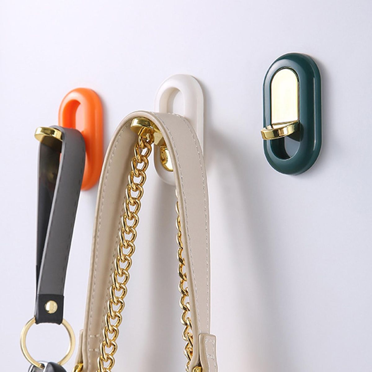 3Pcs Wall Hook Traceless Mounting Hallway Hat Scarf Keychain Hanging Hook Mix Color