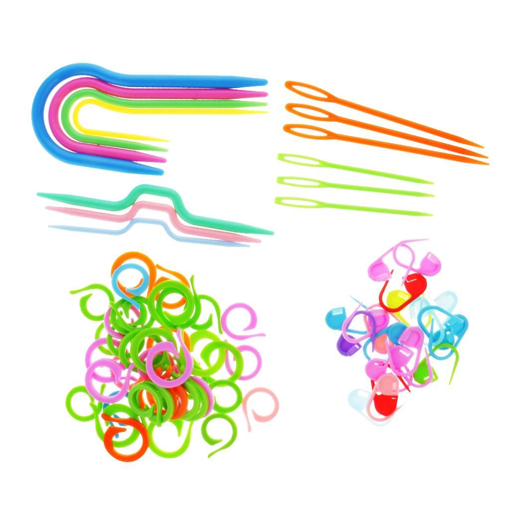 73Pcs Mixed Color Knitting   Tools Plastic Kit DIY Crochet Hooks Set