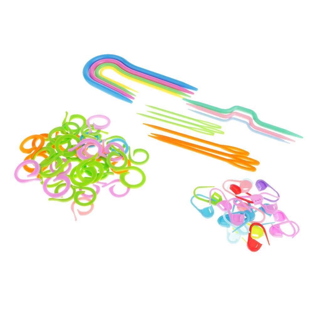 73Pcs Mixed Color Knitting   Tools Plastic Kit DIY Crochet Hooks Set