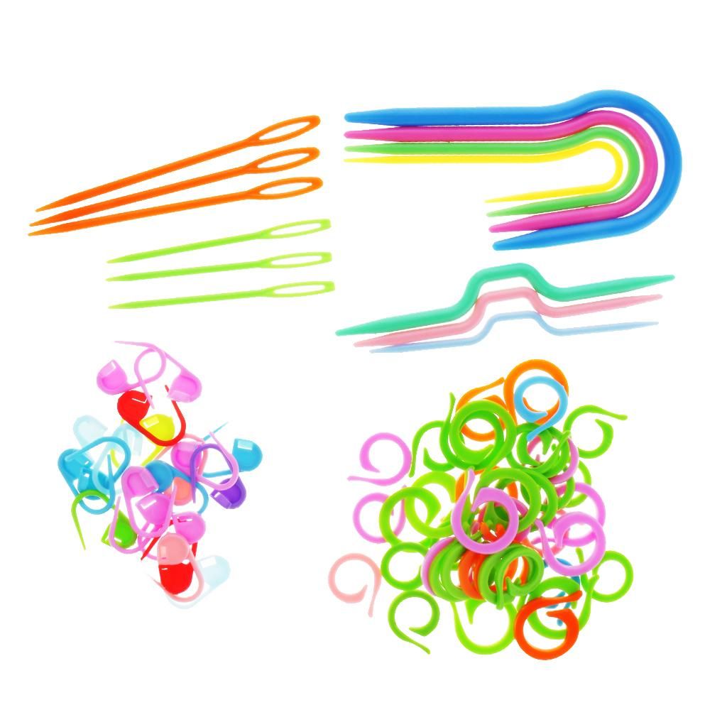 73Pcs Mixed Color Knitting   Tools Plastic Kit DIY Crochet Hooks Set