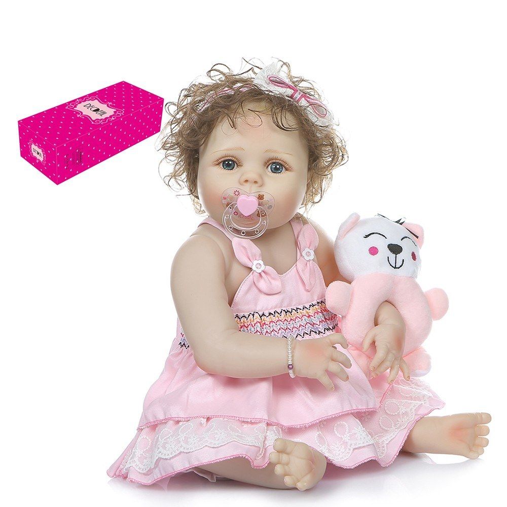 Decdeal Reborn Baby Doll Silicone Full Body 22 Inch Lifelike