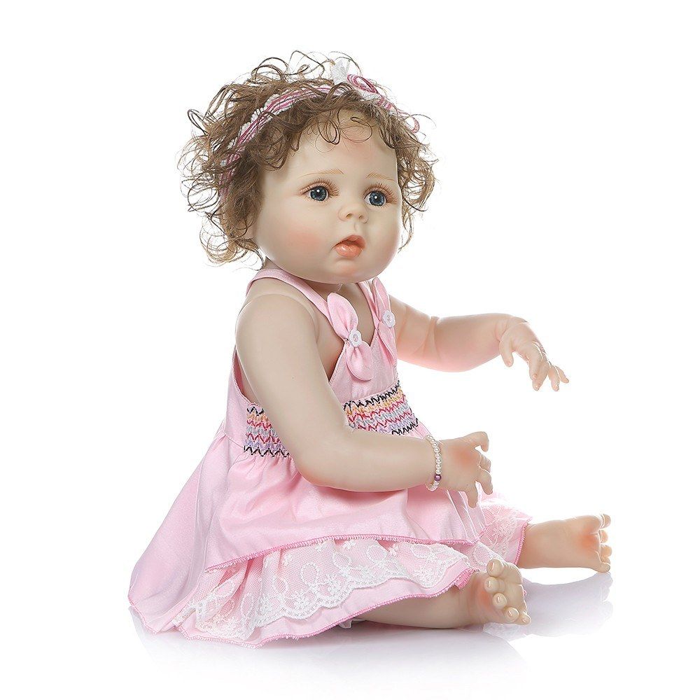 Decdeal Reborn Baby Doll Silicone Full Body 22 Inch Lifelike