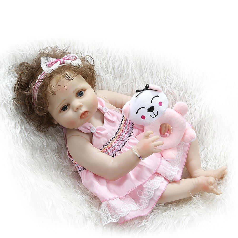 Decdeal Reborn Baby Doll Silicone Full Body 22 Inch Lifelike