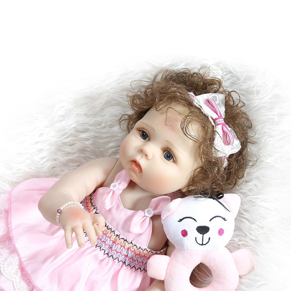 Decdeal Reborn Baby Doll Silicone Full Body 22 Inch Lifelike