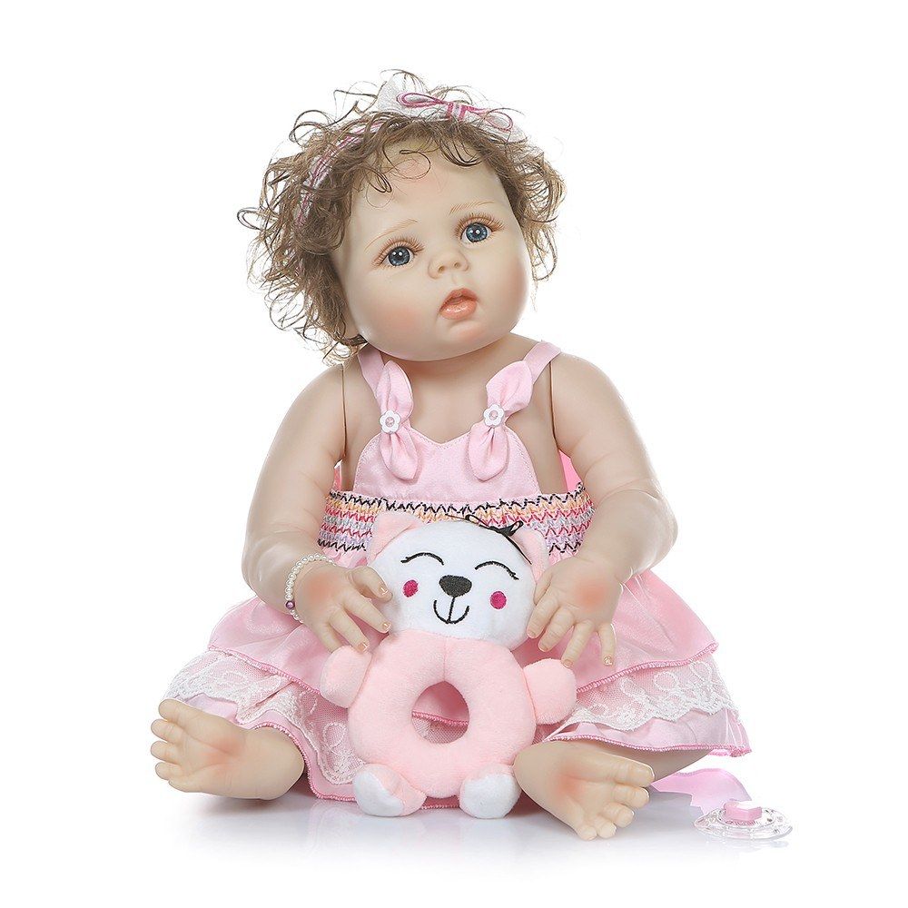 Decdeal Reborn Baby Doll Silicone Full Body 22 Inch Lifelike
