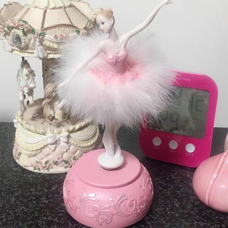 Ballerina Music Box Dancing Girl Swan Lake Carousel with