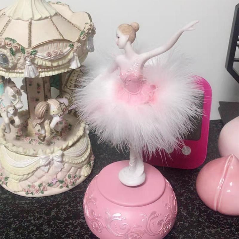 Ballerina Music Box Dancing Girl Swan Lake Carousel with