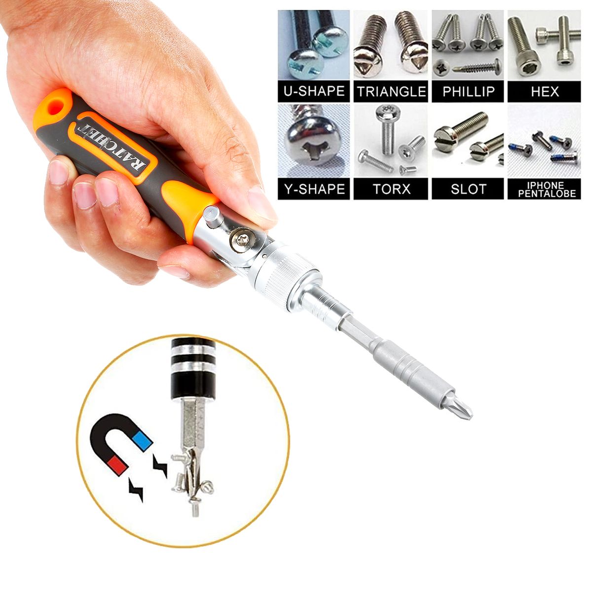 38pc Precision Ratchet Screwdriver Bit Set Magnetic