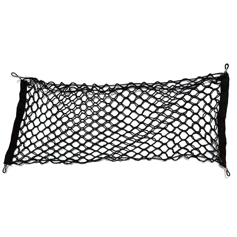 Car Rear Cargo Net Double-Layer Trunk Cargo Storage Organizer 43x16 Inch with Mounting Hooks for Car Truck SUV