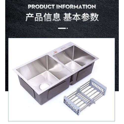 Kitchen Sink Stainless Steel Dual Bowl-sliver