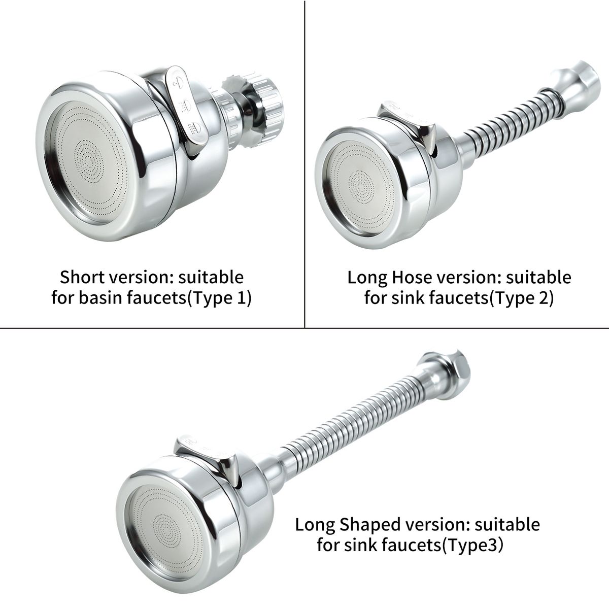 360° Rotatable Tap Head Faucet Extender Splash-Proof