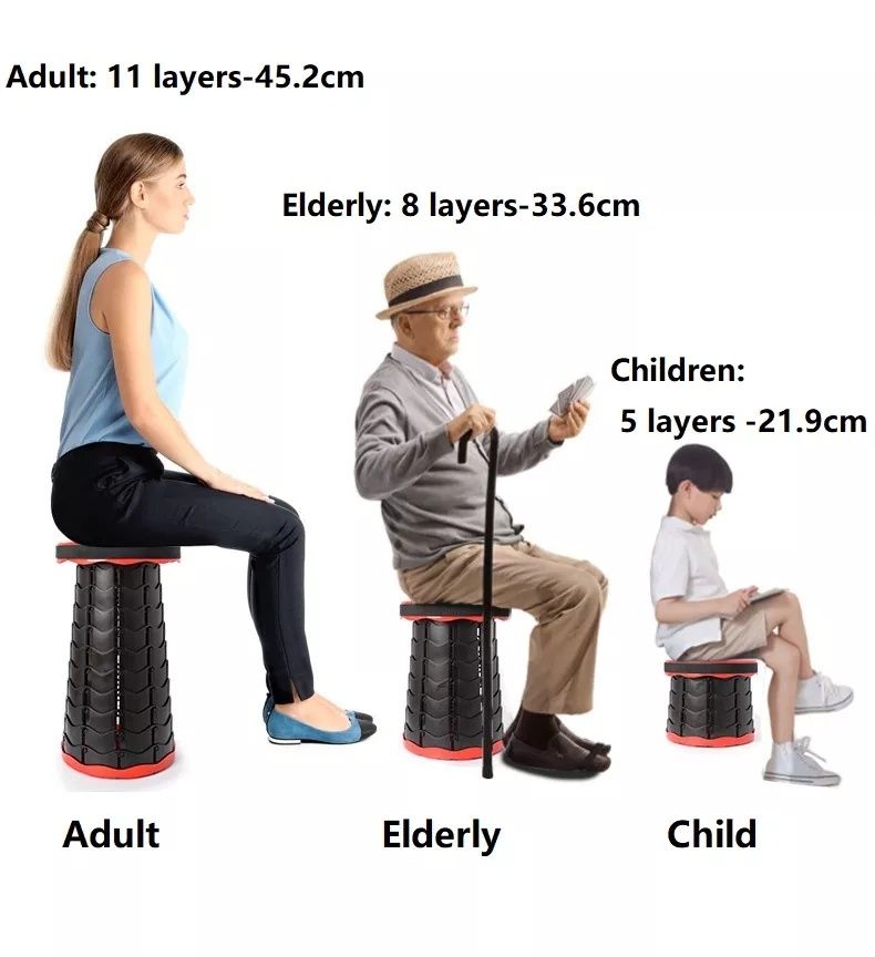 Folding Stool Telescopic Chair For Adults & Kids Retractable