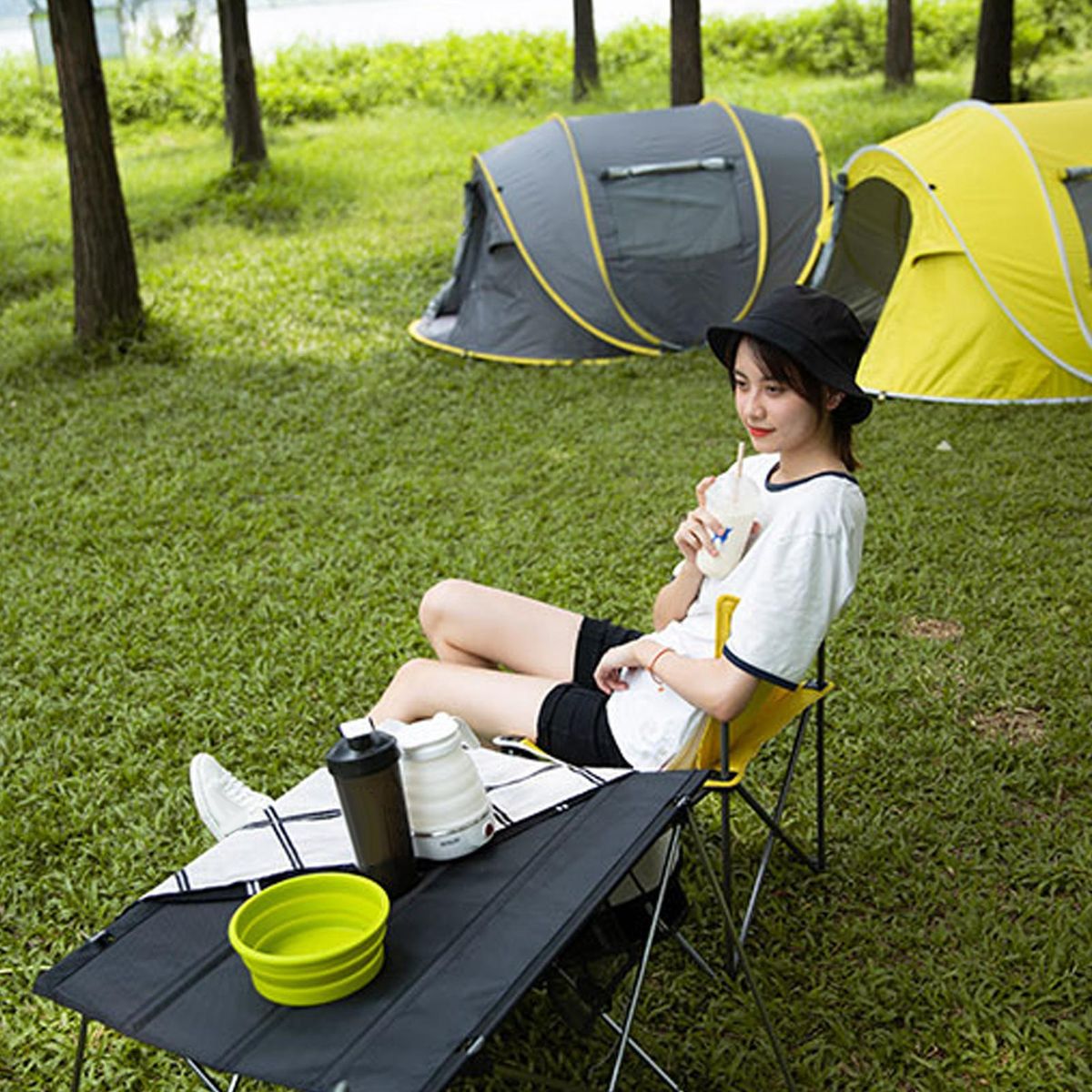 Outdoor Chair Camping Leisure Portable Folding Chair Grey