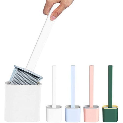 Silicone Toilet Brush With Base Toilet Cleaning Set X4