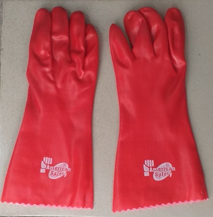 CHEMICAL-RESISTANT PVC RUBBER HAND GLOVES