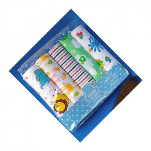 5 Piece Baby Receiving Blankets And Flannel