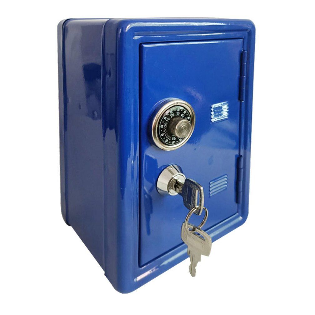 Household Insurance Box Mini Metal Safe Creative Piggy Bank Key Insurance Cabinet Desktop Decoration Money Boxes Home Decor