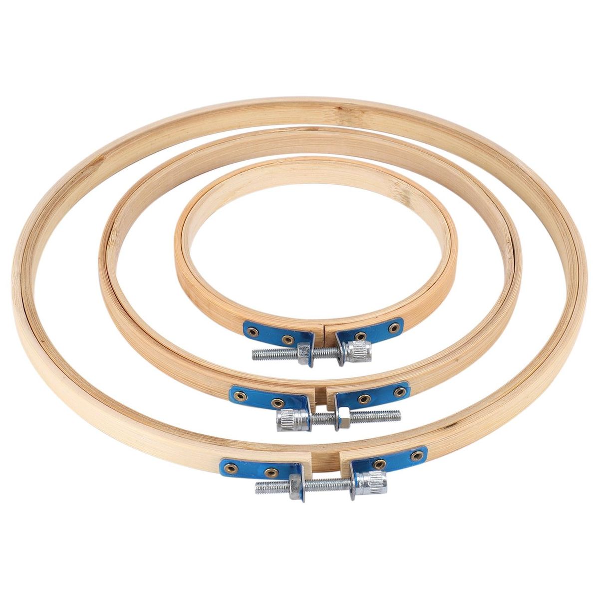 3 Pieces Embroidery Hoops Bamboo Circle Hoop Ring Set for Art Craft Sewing 3 Sizes