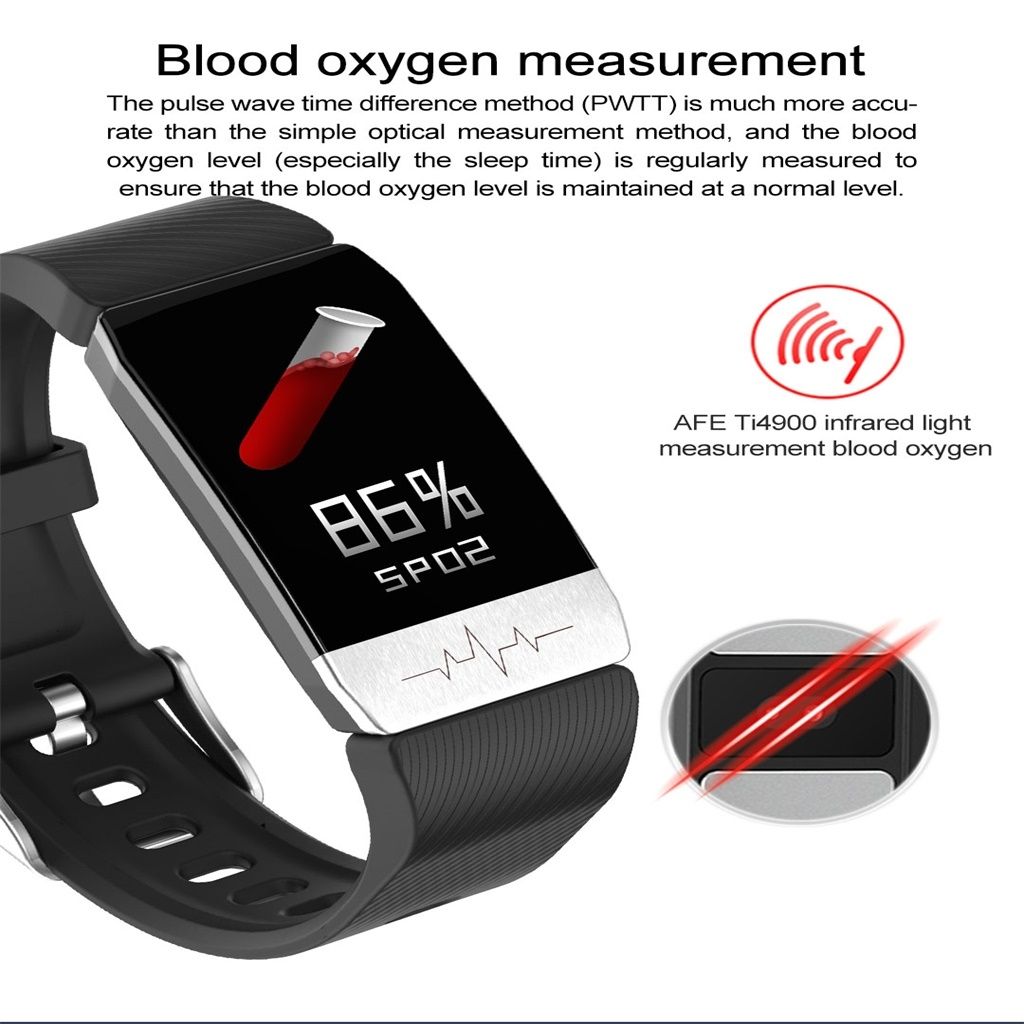 T1 1.14 Inch Color Screen Smart Watch IP67 Waterproof,Support Call Reminder /Heart Rate Monitoring/Sedentary Reminder/Sleep Monitoring/ECG Monitoring(Blue)