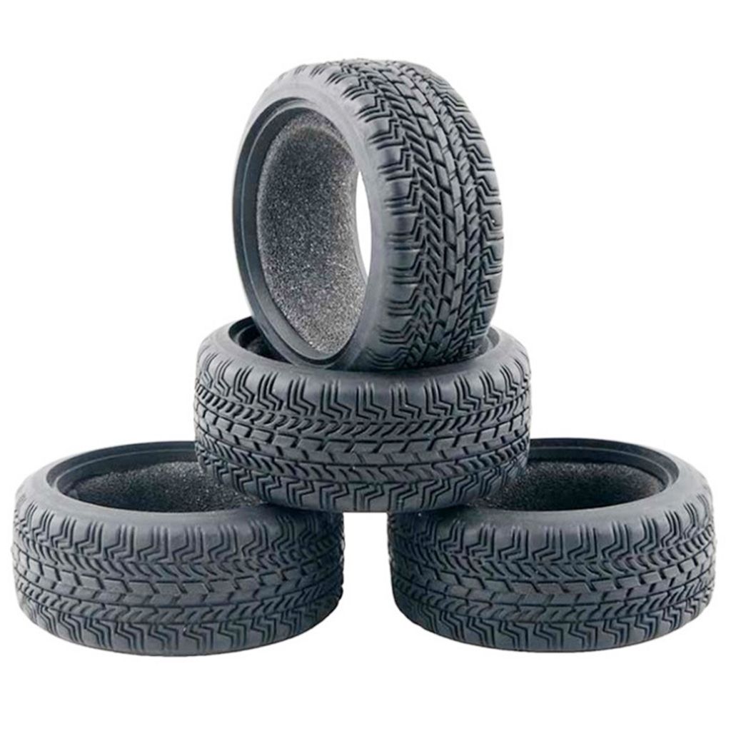 4pcs Rubber Tires Tyre Set, For HSP For  HPI, 1/10 RC