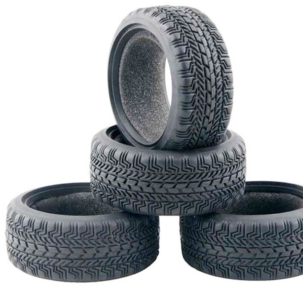4pcs Rubber Tires Tyre Set, For HSP For  HPI, 1/10 RC