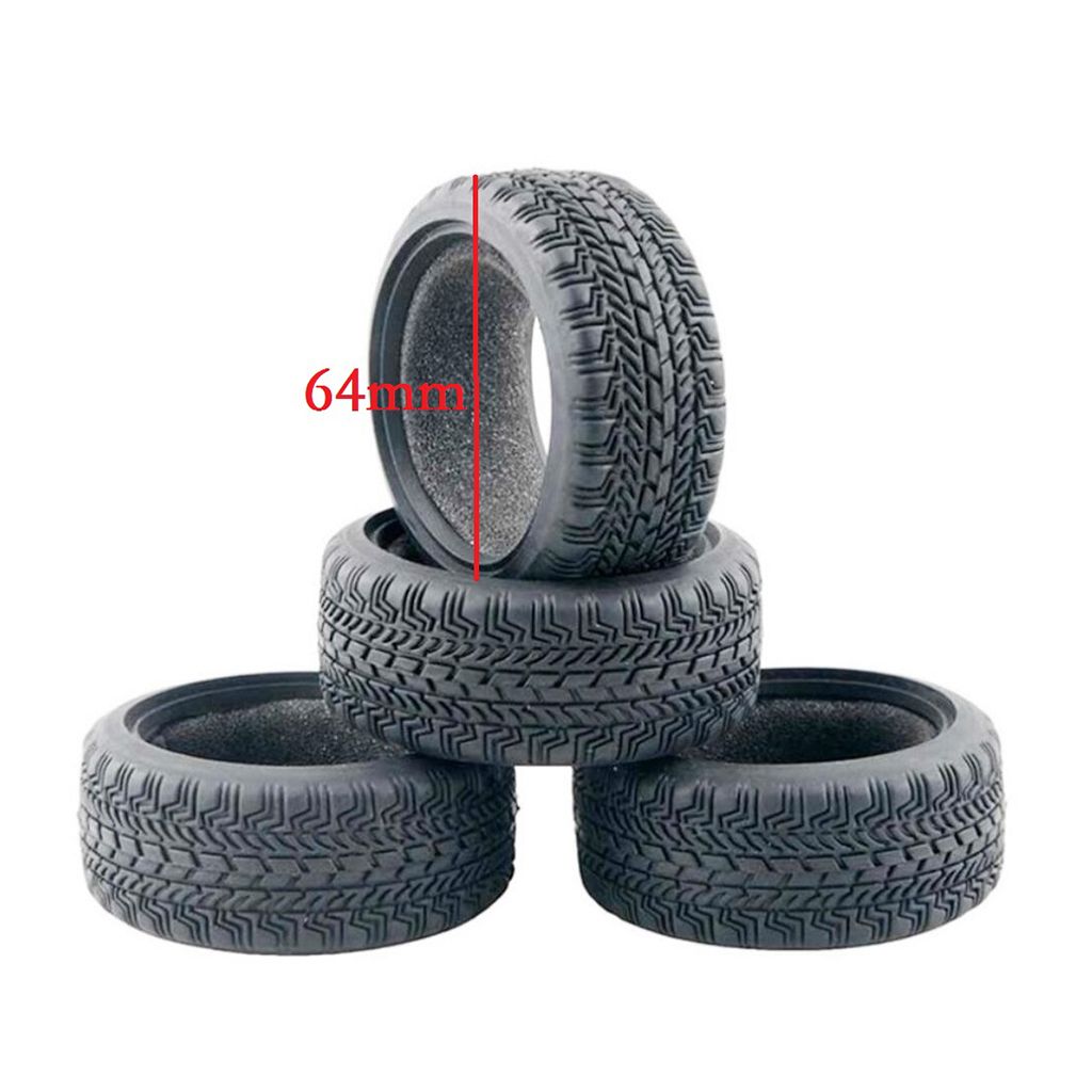 4pcs Rubber Tires Tyre Set, For HSP For  HPI, 1/10 RC