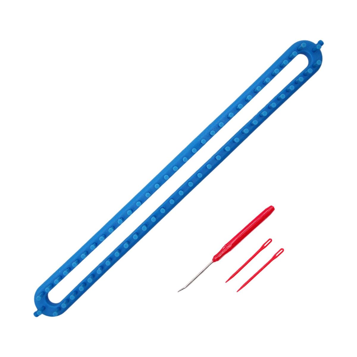 Plastic Knitting Loom Kit Crochet Weaving  Knitter Blue 22.8inch