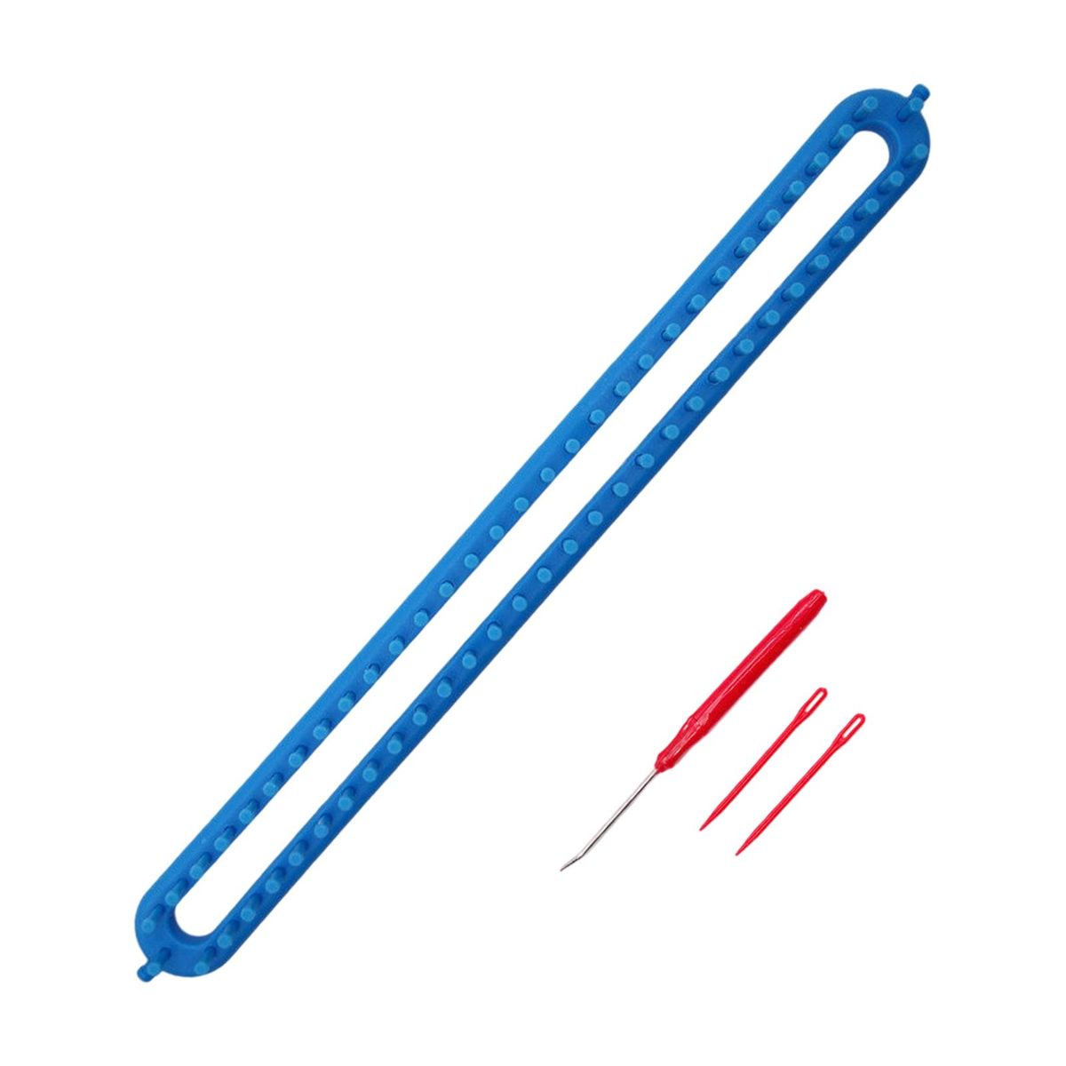 Plastic Knitting Loom Kit Crochet Weaving  Knitter Blue 22.8inch