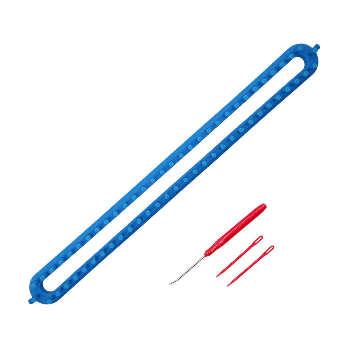 Plastic Knitting Loom Kit Crochet Weaving  Knitter Blue 22.8inch