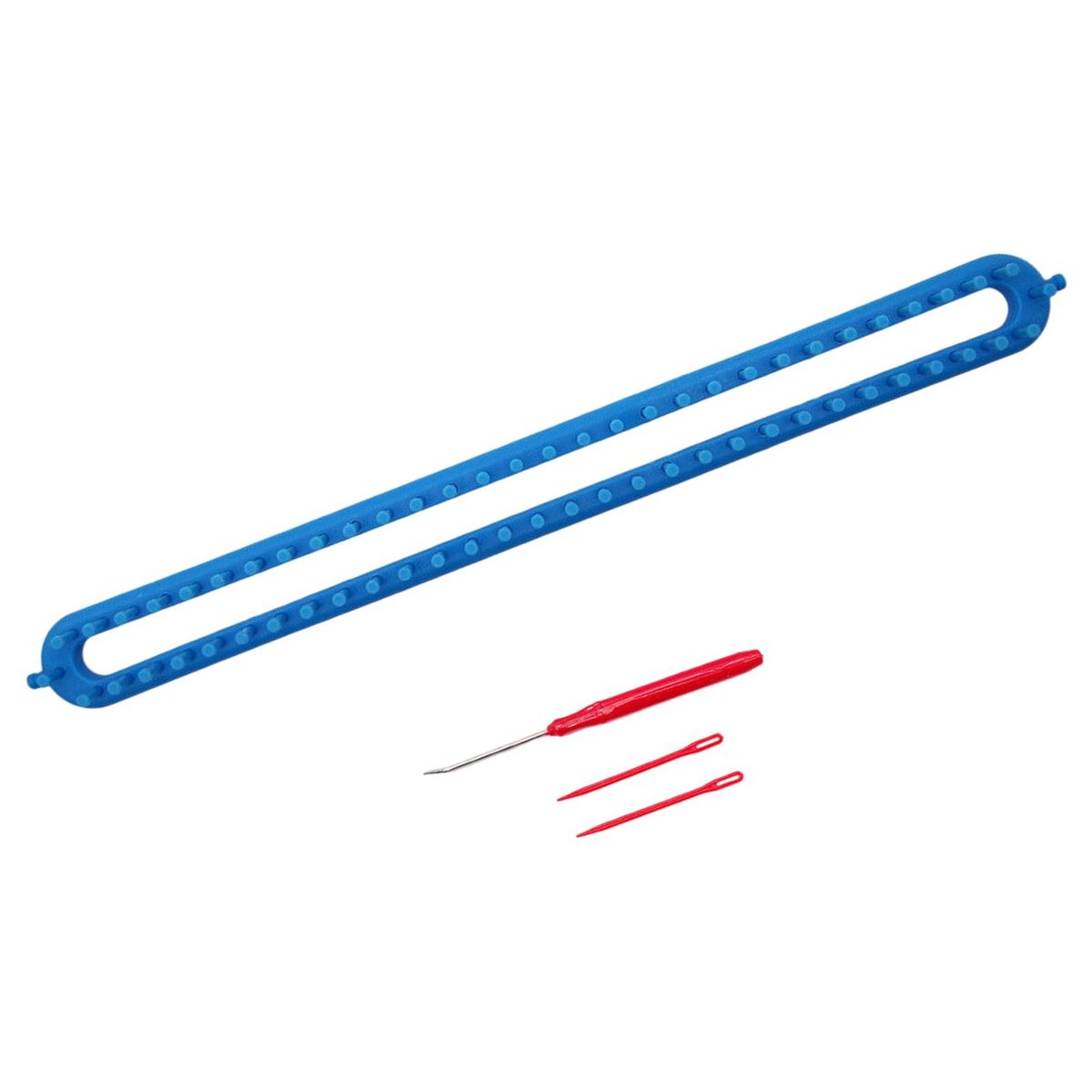 Plastic Knitting Loom Kit Crochet Weaving  Knitter Blue 22.8inch