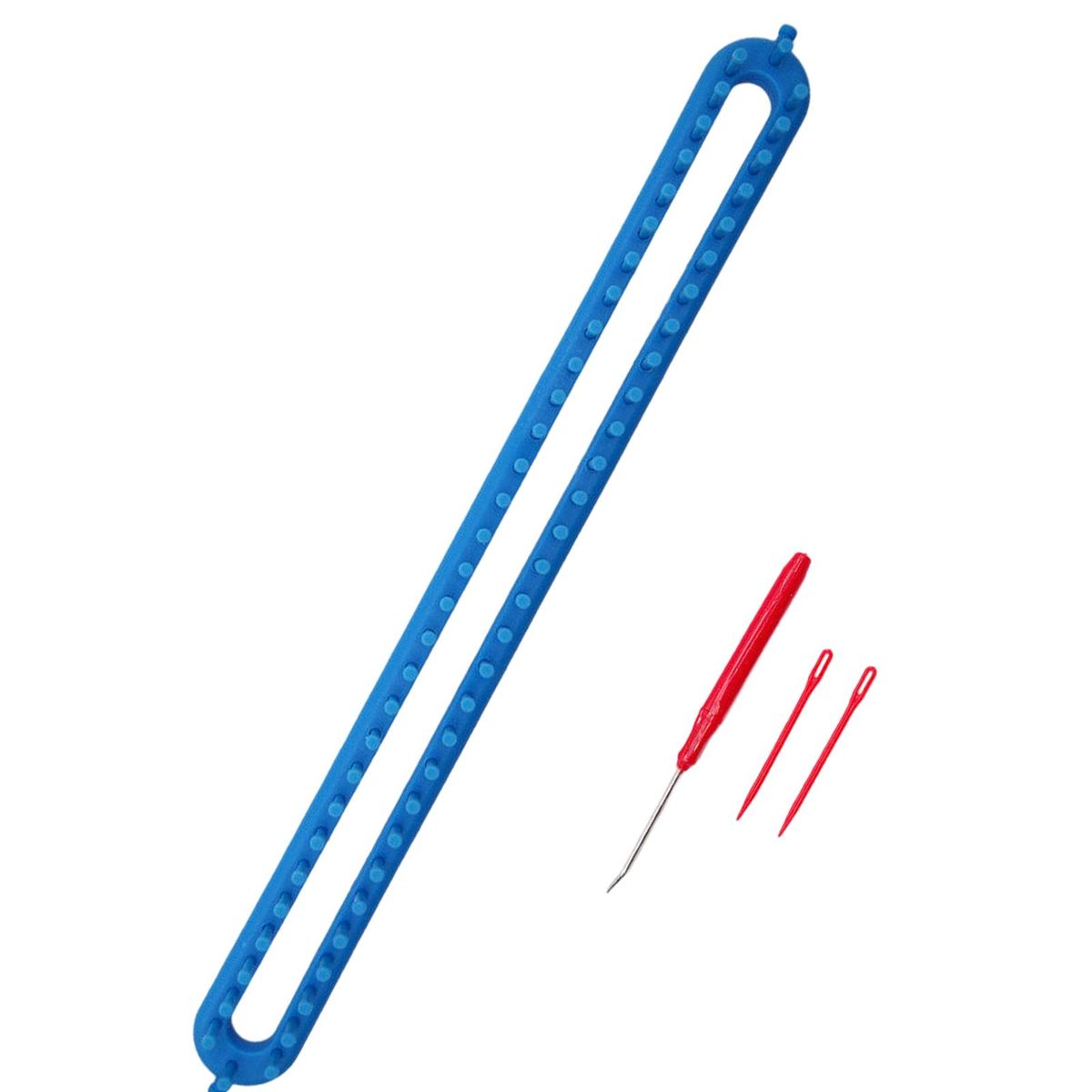 Plastic Knitting Loom Kit Crochet Weaving  Knitter Blue 22.8inch
