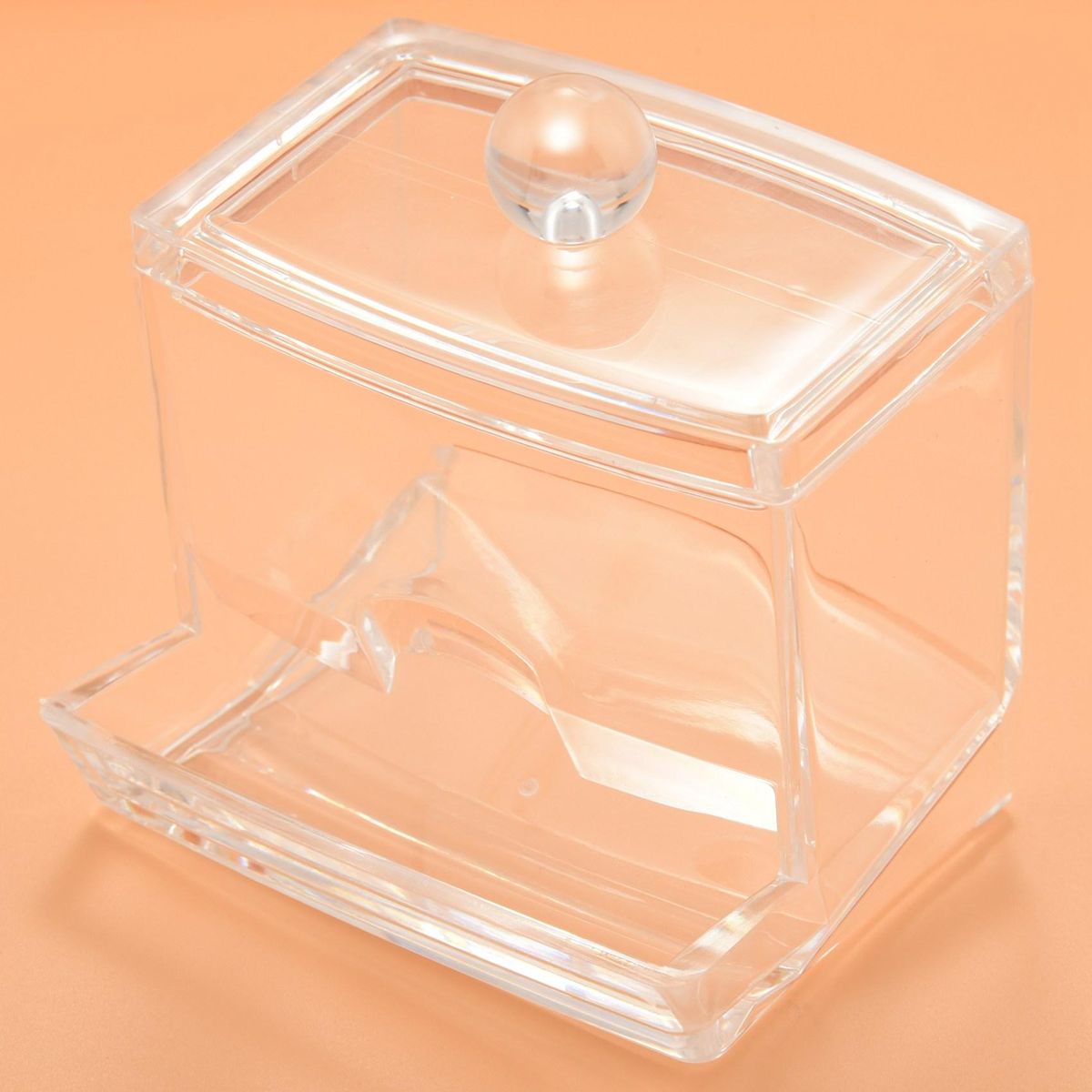 Cotton Swab Storage Dispenser Clear Cotton Ball Swab Holder Cotton Bud Storage Box Cosmetics Makeup Storage Holder Box Organizer Container With Lid