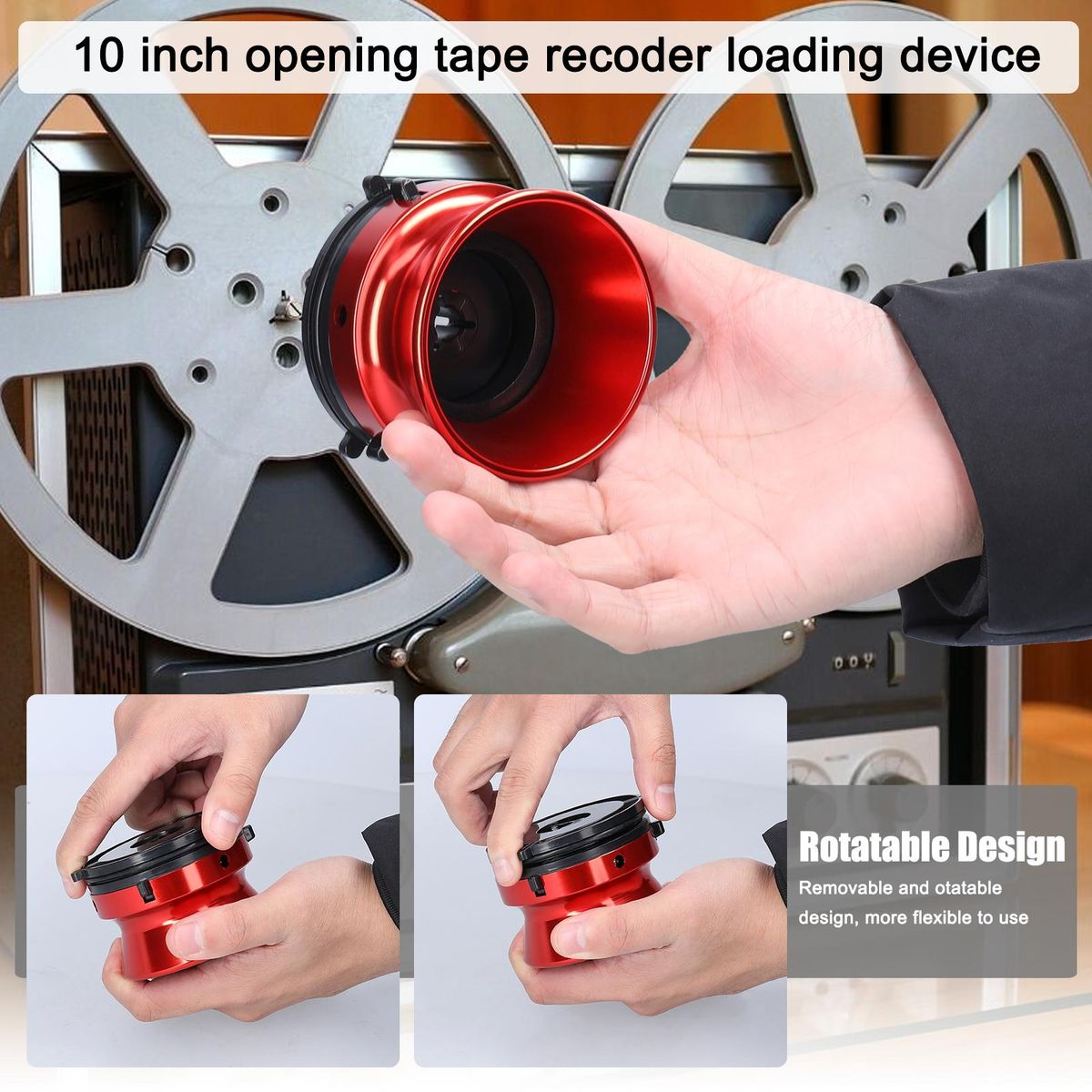 2PCS 1 Pair 10inch Open Disk Recorder Aluminum Cup Universal Opening Machine Loading Device Universal Tape Recorders Loading Device for Studer ReVox