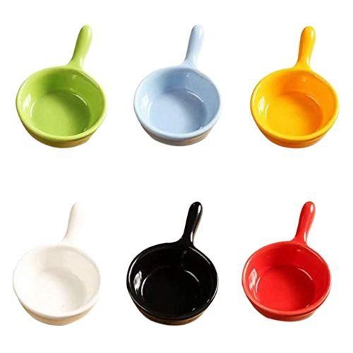 6 Pcs Ceramic Sauce Plate Colorful Mini Bowl Set