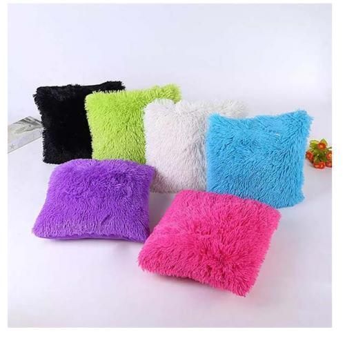 Fluffy Throw Pillows- 6 Pieces - Multicolour