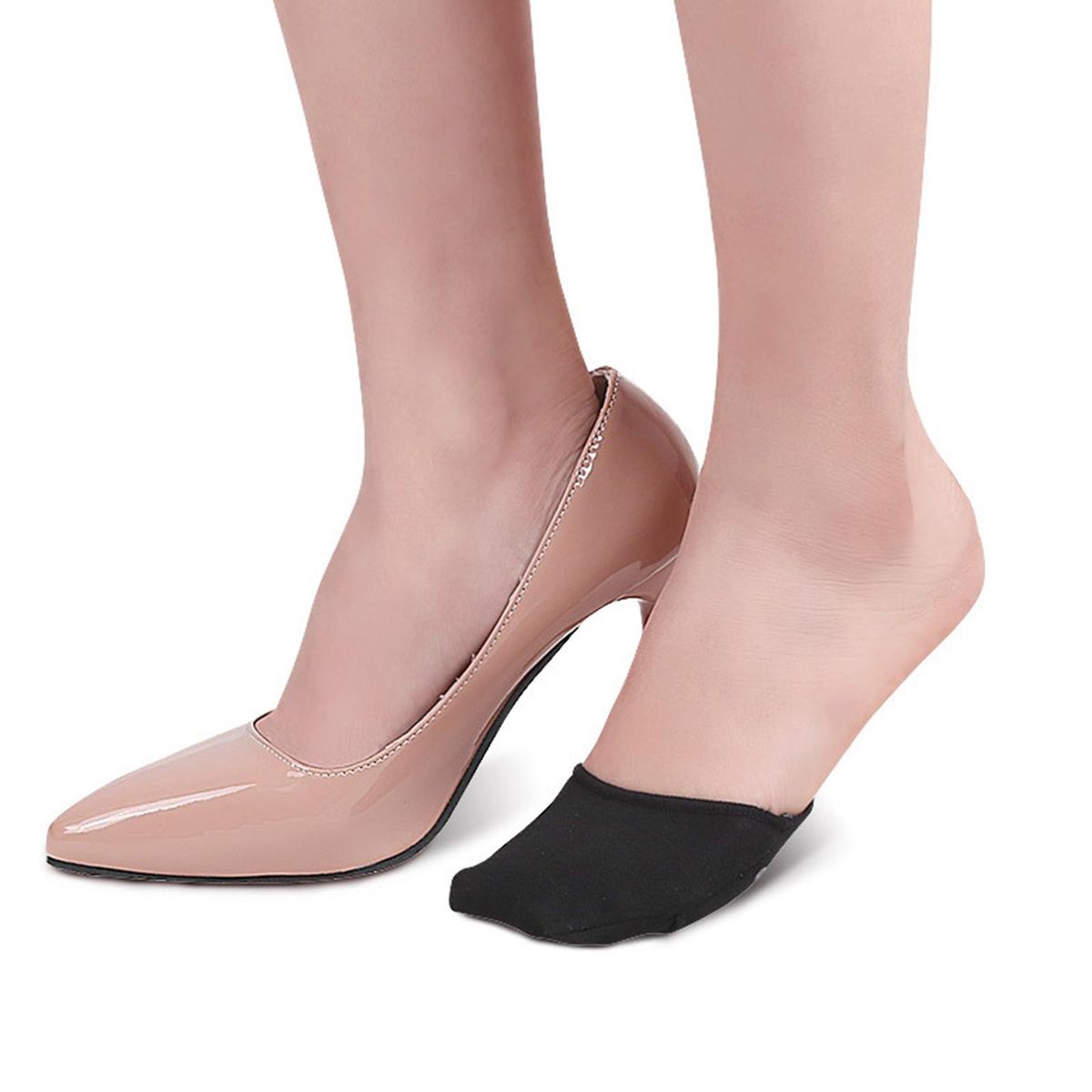 2 Pieces Silicone  Forefoot Pad Pain Relief For High Heels Black
