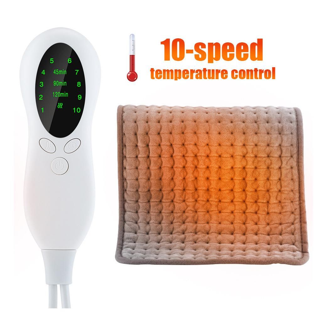 Heating Pad for Back Pain and Cramp Relief 11.8*23.6 In Size Electric Heating Pad for Shoulder Neck Pain with 10 Temperature Level and 3 Timer 230V UK Plug
