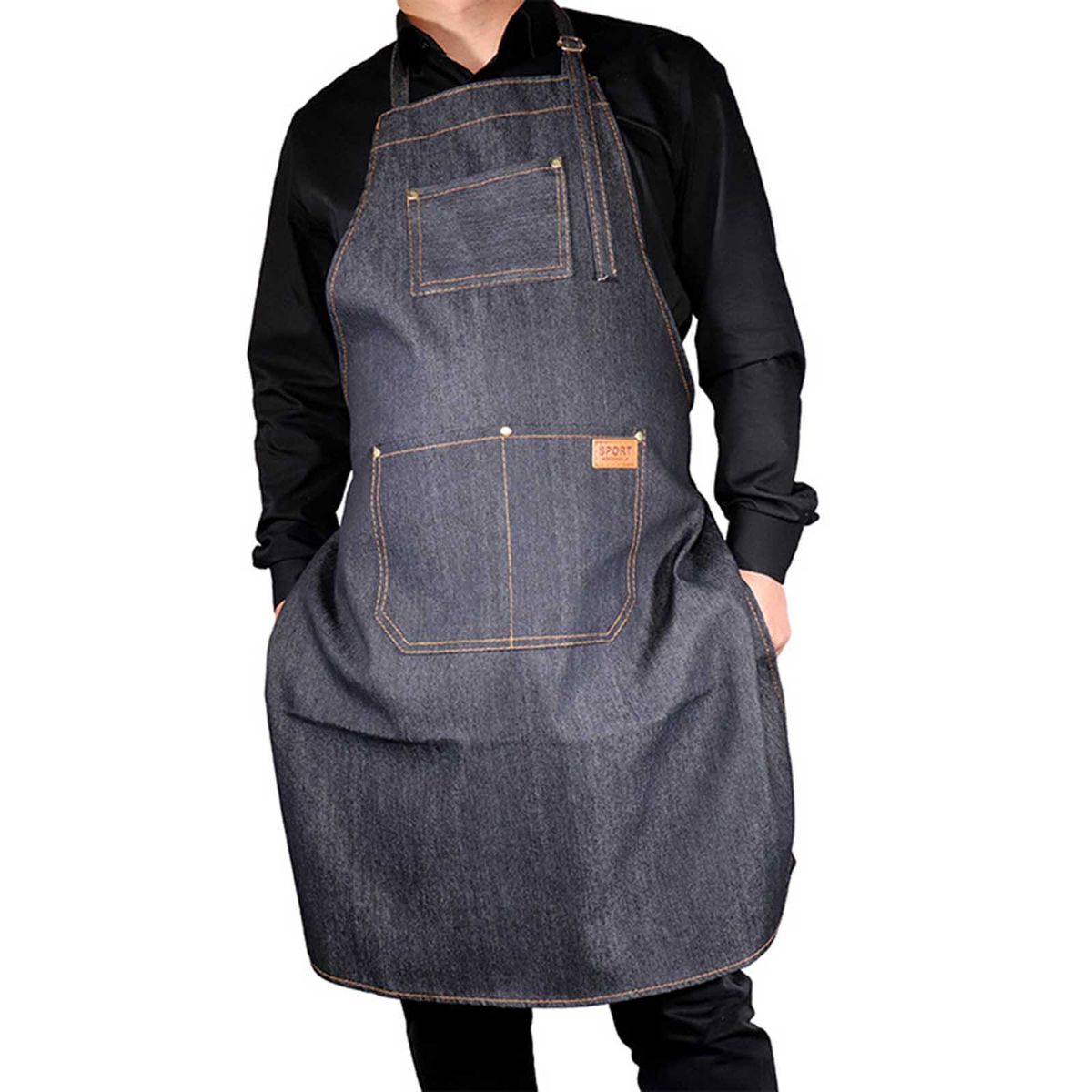 Professional Barber Denim Apron With Pockets Machine