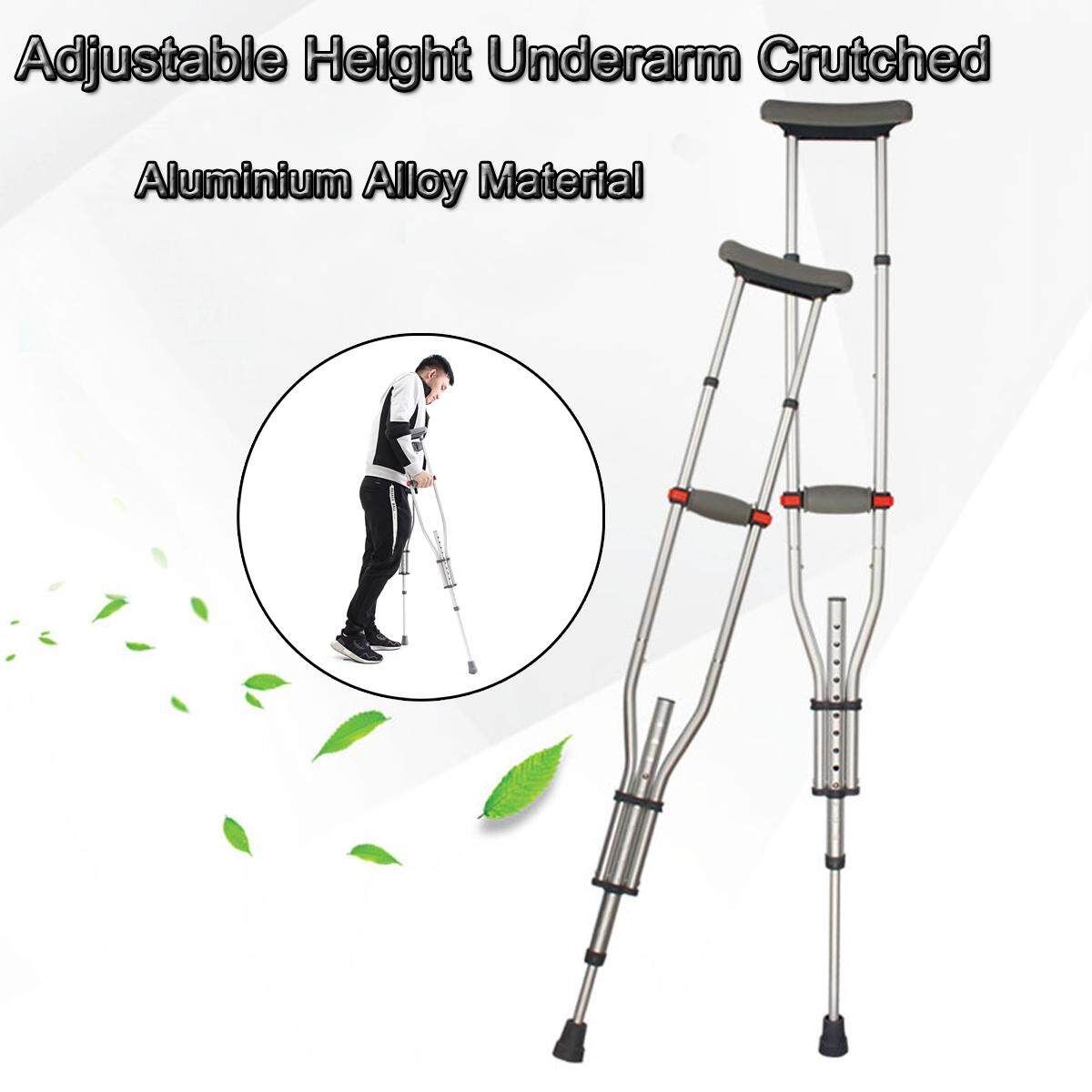 Adjustable Height Underarm Crutched Aluminium Alloy Material Walking Stick