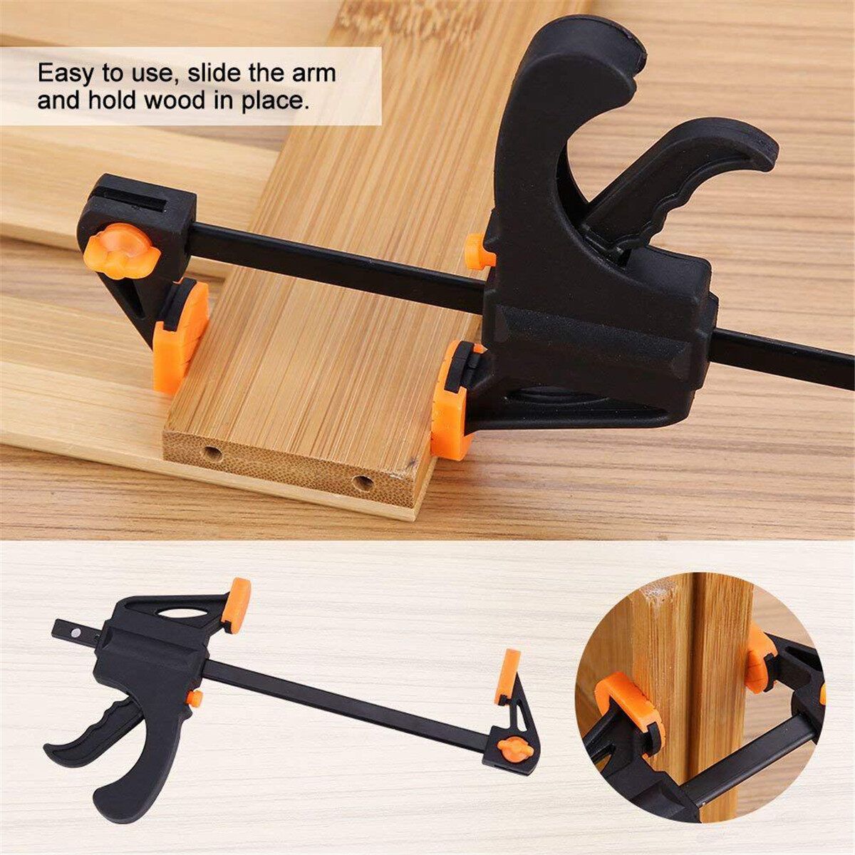 6/8/10/12/18/24'' Clamp Woodworking F Clamp Quick Ratchet Release Clip Grip 4 Inch