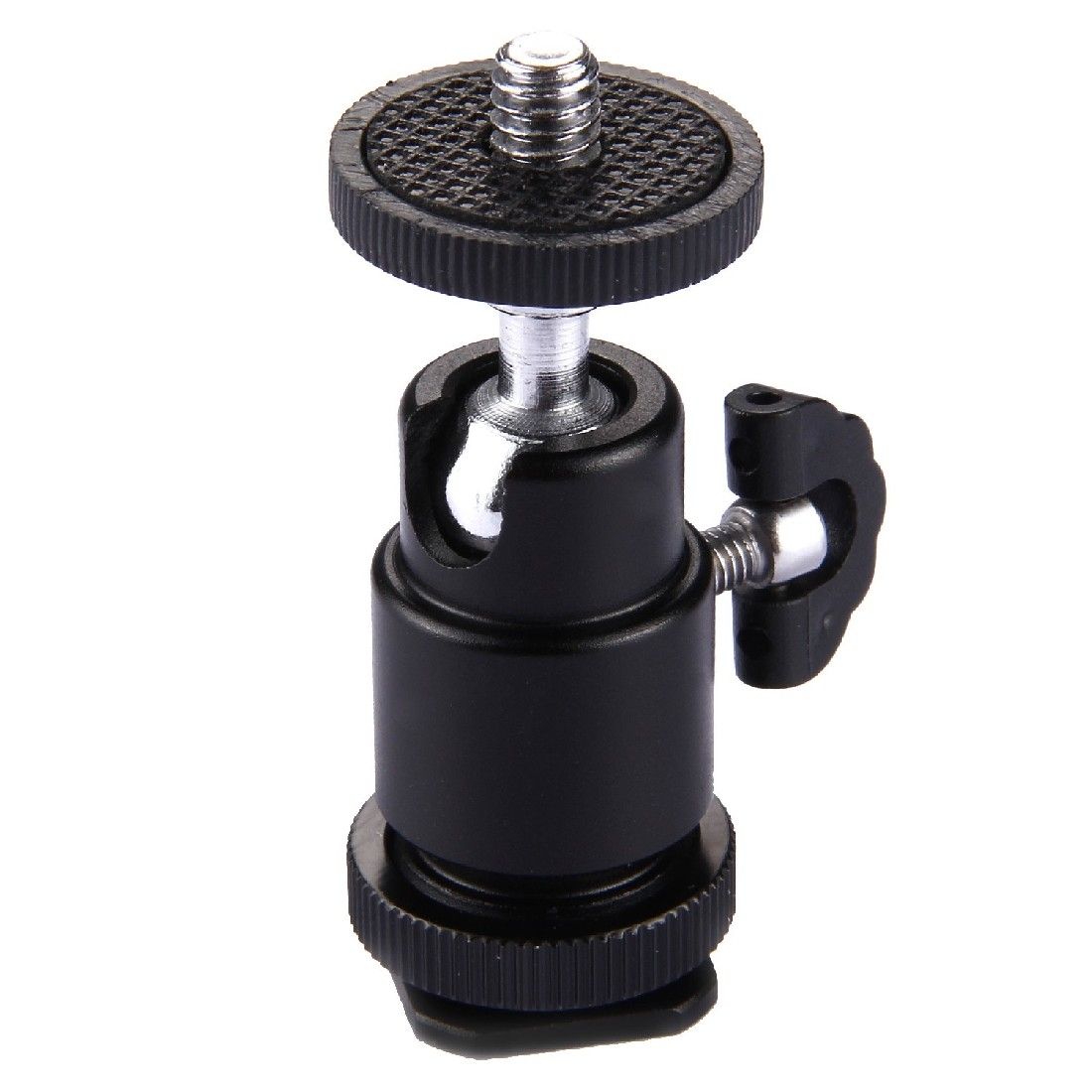 Aluminum Alloy Hot Shoe Tripod Heads, 1/4 Inch Male Screw Adapter