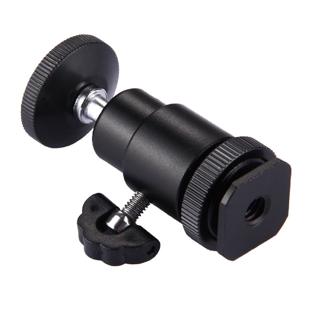 Aluminum Alloy Hot Shoe Tripod Heads, 1/4 Inch Male Screw Adapter