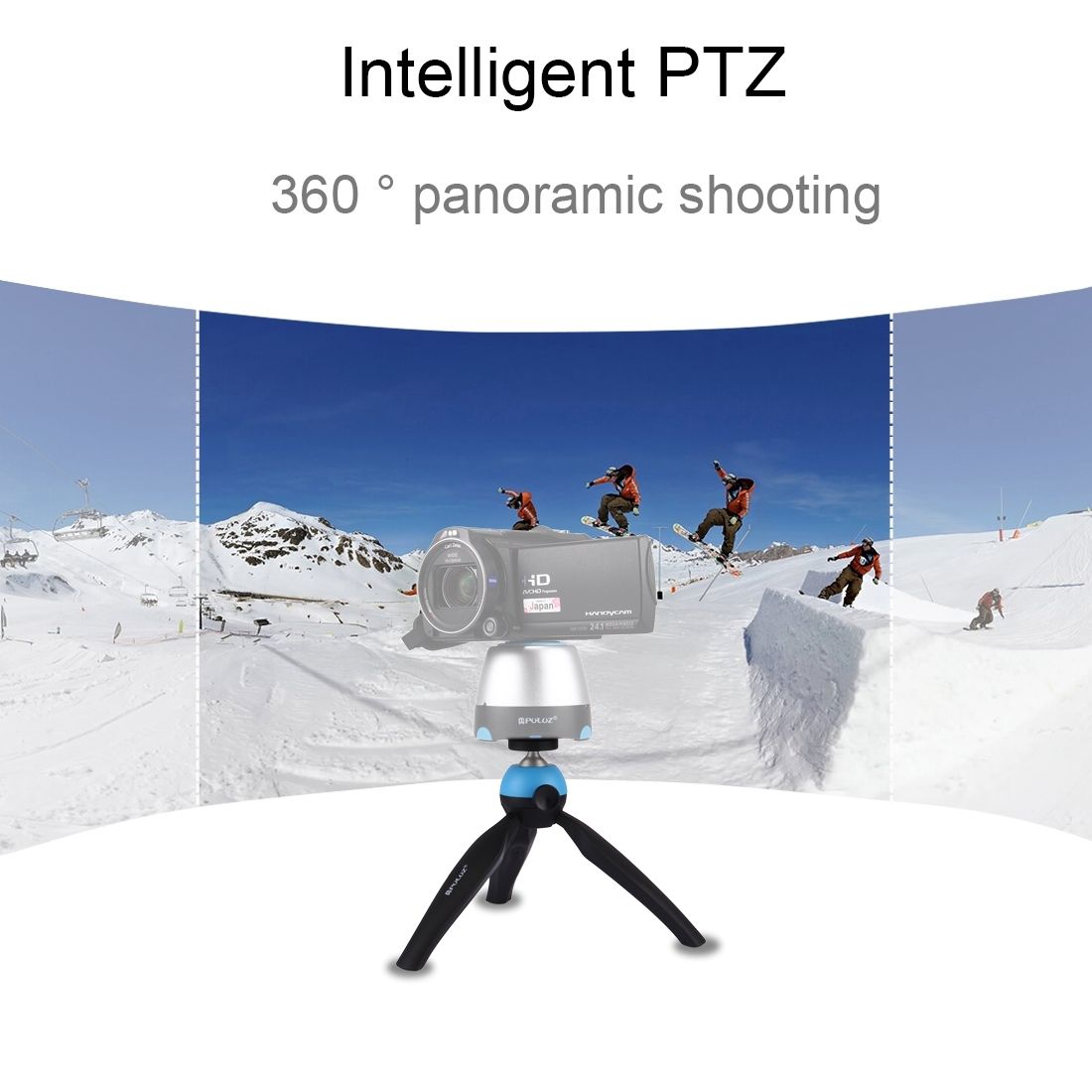 PULUZ Pocket Mini Tripod Mount With 360 Degree Ball Head & Phone Clamp For Smartphones(Blue)