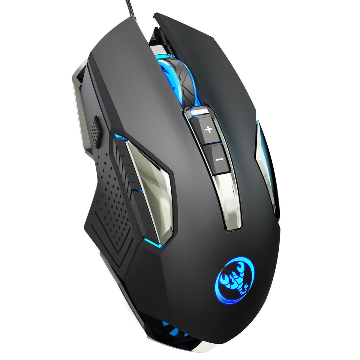 HXSJ X200 Wired Gaming Mouse Macro Programming Mouse 8 Keys Ergonomic Mice with 4-gear Adjustable DPI Colorful Lighting Effects