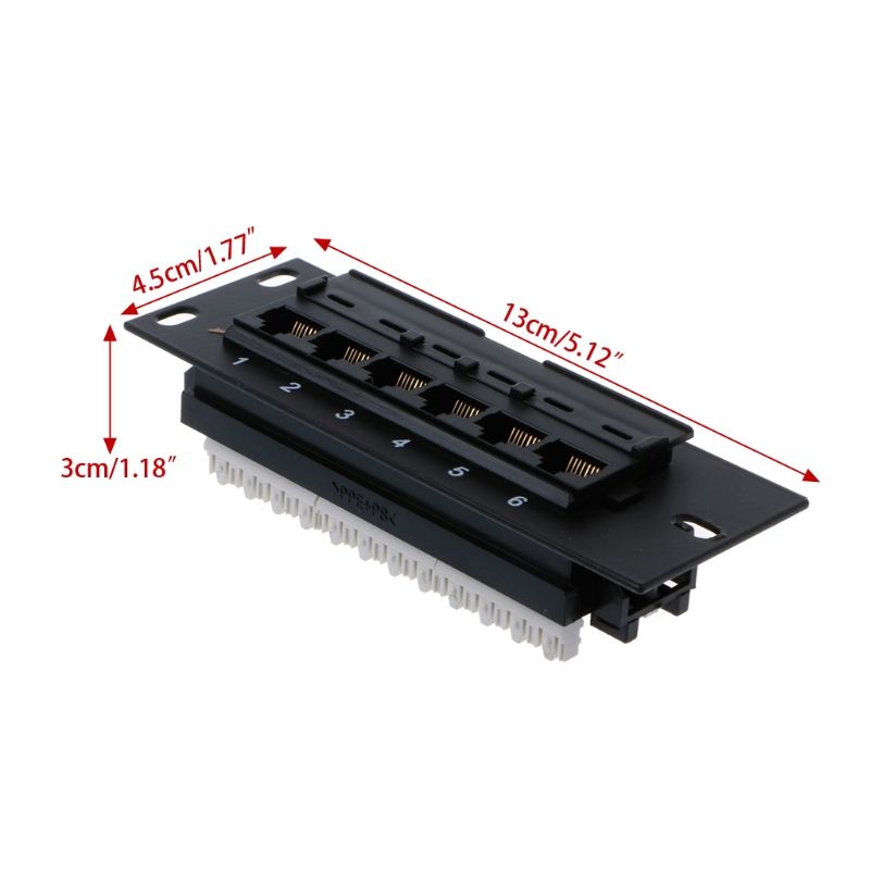6 Port CAT5 CAT5E Patch Panel RJ45 Networking Wall Mount