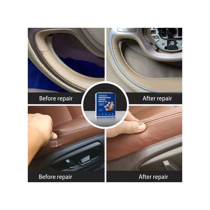 Original Leather Repair Kit For Car Seat,Coats,Holes -Black
