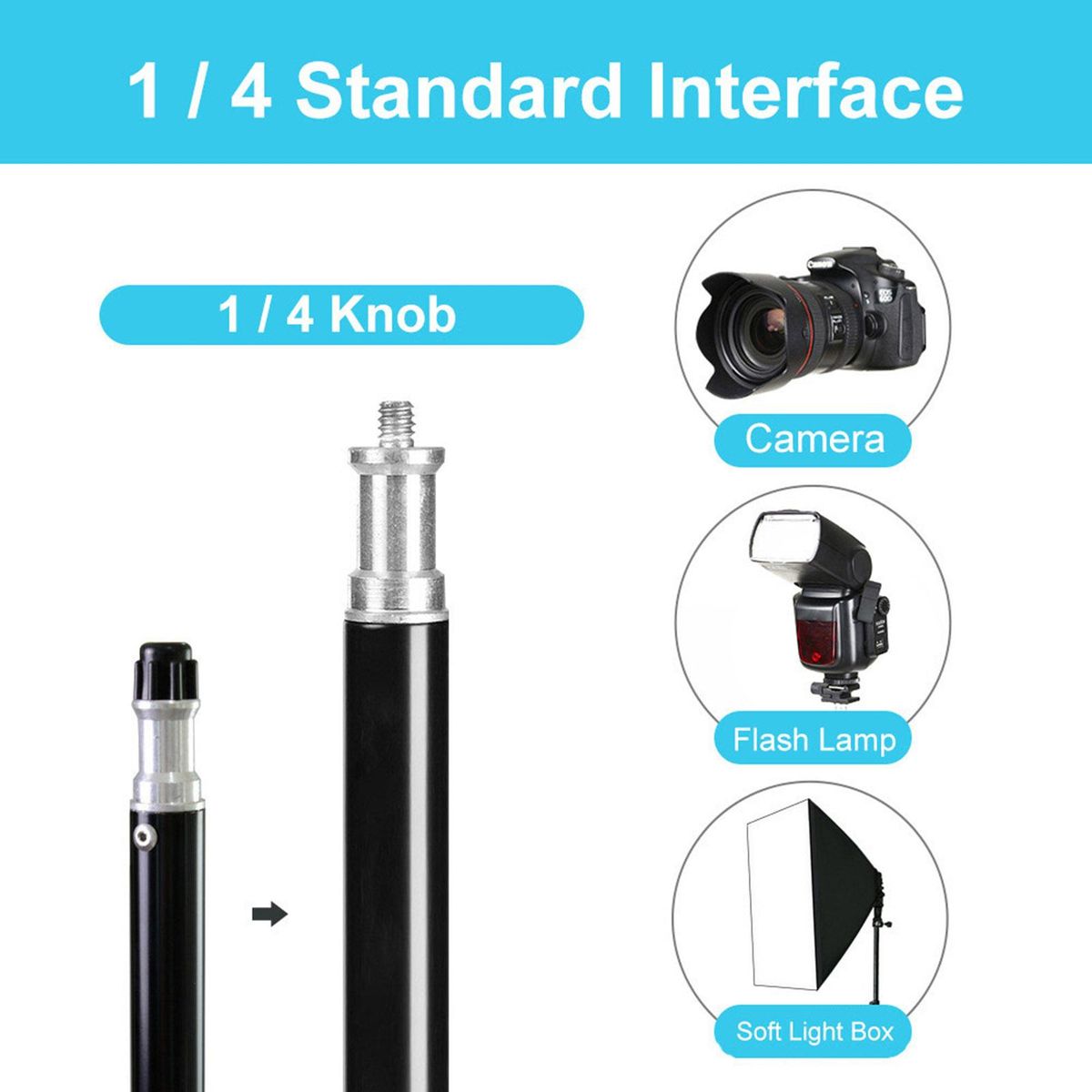 2.1m Tripod for Thermometer Foor-standing Tripod Bracket with 1/4 Screw Tooth
